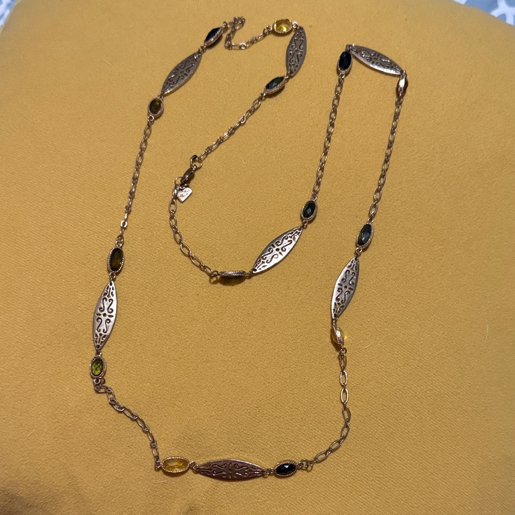 Cookie Lee Gold And Black Necklace With Intricate Design 16$